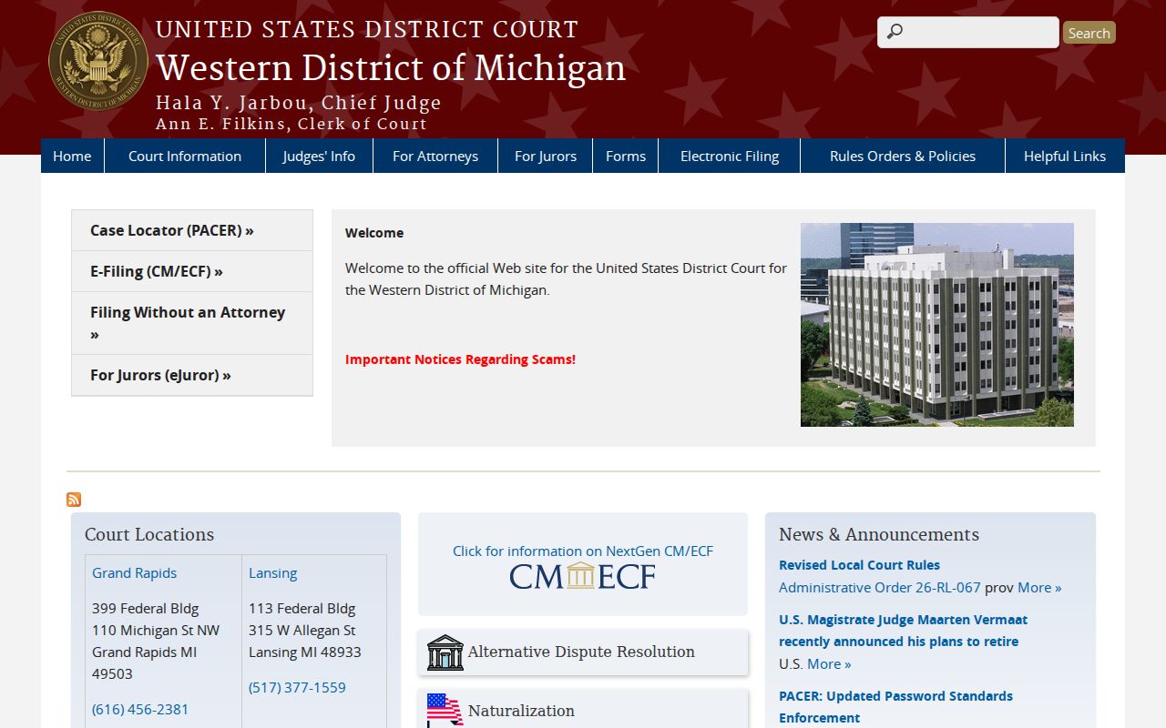 St. Joseph County arrest warrant lookup boundary for federal court records