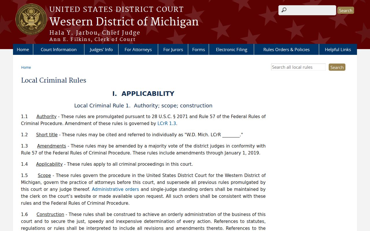 St. Joseph County most wanted federal Southern Division court page