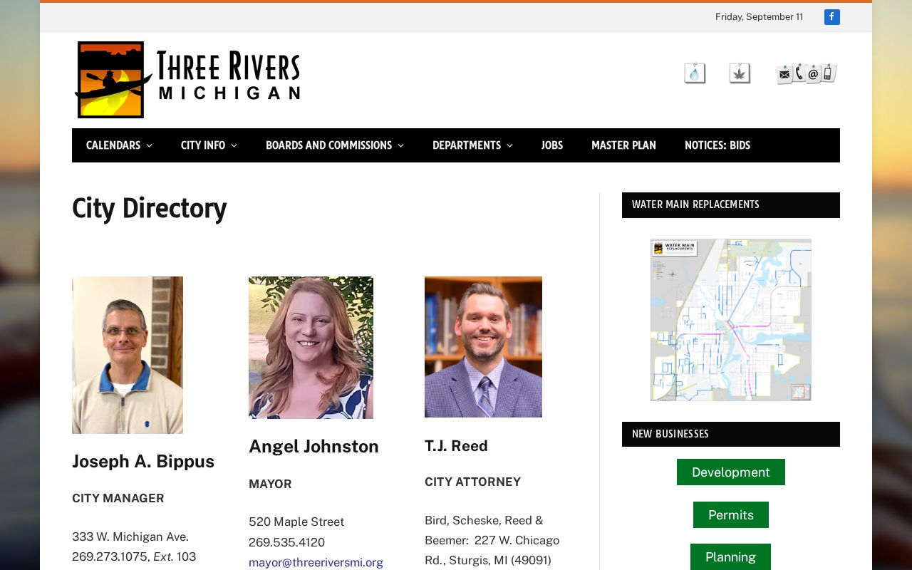 Three Rivers warrant records city directory page