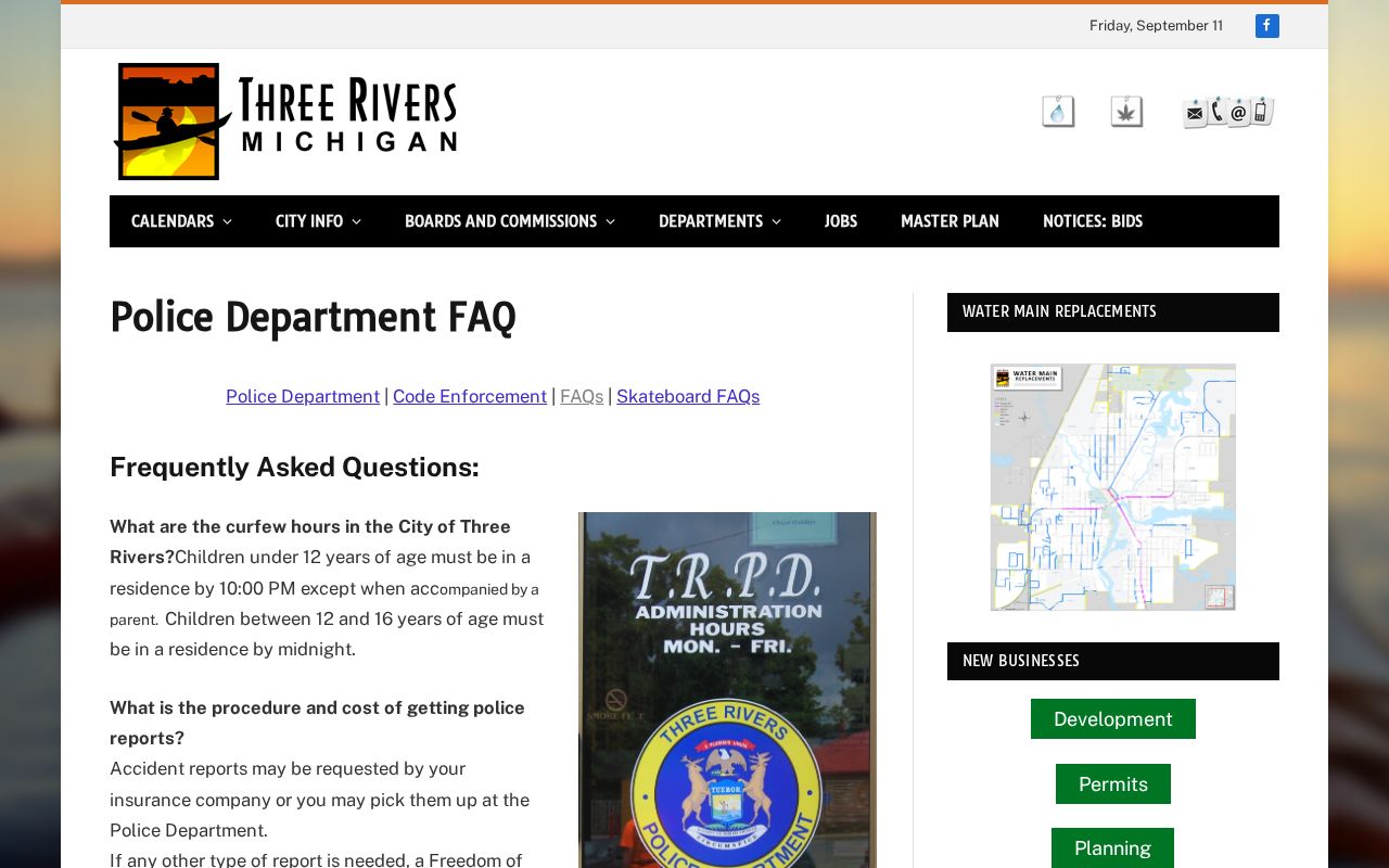 Three Rivers warrant records police report request page